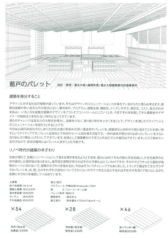 パレットを使った事務所リフォーム