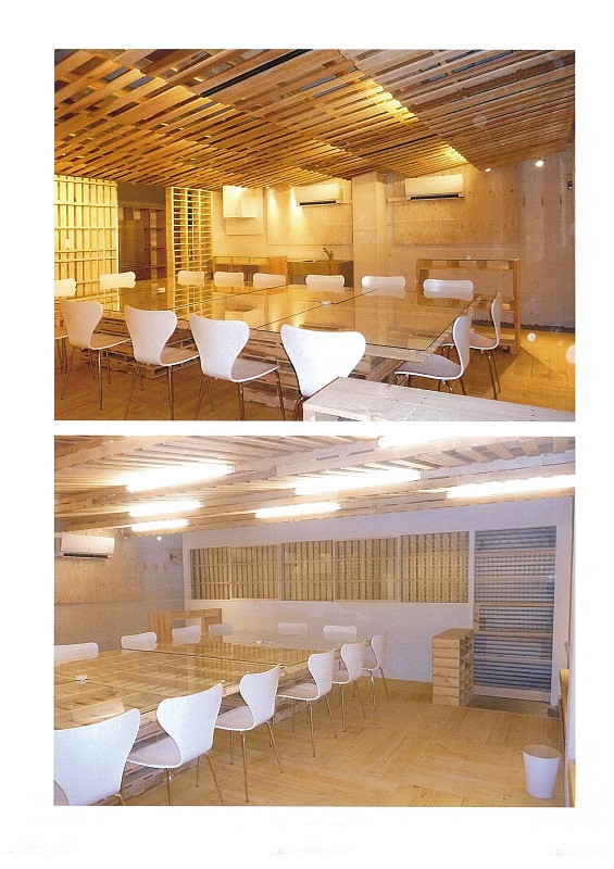 パレットを使った事務所リフォーム